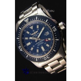Breitling SuperOcean 44 Special Steel - Mariner Blue Swiss Replica Watch with Steel Strap