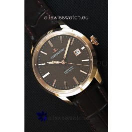 Jaeger LeCoultre Geophysic True Second Pink Gold Swiss Replica Watch Brown Dial 