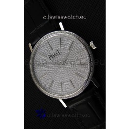 Piaget Altiplano G0A36128 Paved Diam Dial Swiss Quartz Replica Watch in Steel Case