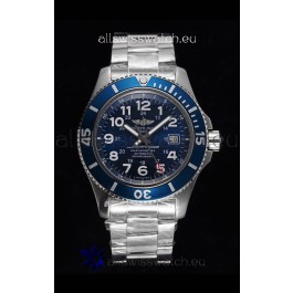 Breitling SuperOcean II 44mm 904L Steel Case 1:1 Mirror Replica Watch in Blue Dial 