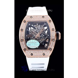 Richard Mille RM035 AMERICAS 18K Rose Gold Replica Watch in White Strap