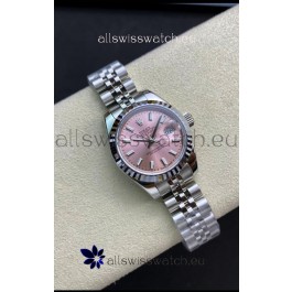 Rolex Datejust 28MM Swiss Replica in 904L Steel in Pink Dial - 1:1 Mirror Replica