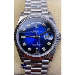 Rolex Day Date Presidential 904L Steel 36MM - Blue Dial 1:1 Mirror Quality Watch