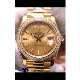 Rolex Day Date Presidential 904L Steel Yellow Gold 40MM - Gold Dial 1:1 Mirror Quality Watch