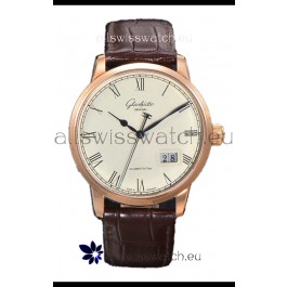Glashütte Senator Excellence Panorama Date Rose Gold 1:1 Mirror Replica Watch 