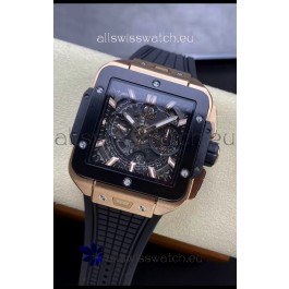 Hublot Square Bang Unico Rose Gold Titanium Chronograph Watch 1:1 Mirror Replica
