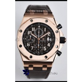 Audemars Piguet Royal Oak Offshore Black Dial Chronograph 1:1 Mirror Replica Watch - 904L Steel 