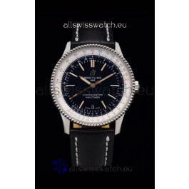 Breitling Navitimer 1 Automatic Swiss Replica Watch in Black Dial - Leather Strap