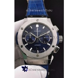 Hublot Classic Fusion Chronograph Stainless Steel Casing Blue Dial 1:1 Mirror Replica Watch 