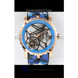 Roger Dubuis Excalibur Spider Flying Tourbillon Skeleton Rose Gold Casing 42MM 1:1 Mirror Swiss Watch