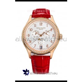 Patek Philippe Complications 4948G Annual Calendar Moonphase White Dial Rose Gold Swiss Replica