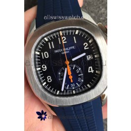 Patek Philippe Aquanaut 5968 Chronograph Steel Casing Blue Dial Watch in Swiss Automatic Movement