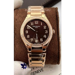 Patek Philippe Twenty-4 Green Dial Rose Gold Casing 1:1 Mirror Replica Watch 36MM