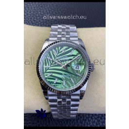 Rolex Datejust Cal.3235 Movement 1:1 Mirror Replica 904L Steel 36MM - Green Palm-Motif Dial