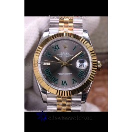 Rolex Datejust 41MM Cal.3135 Movement Swiss Replica Watch in 904L Steel Two Tone Grey Dial 