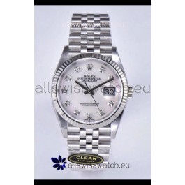 Rolex Datejust 126234 36MM Swiss Replica in 904L Steel in White Pearl Dial 1:1 Mirror Replica