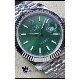 Rolex Datejust 41MM 126334 Swiss Replica in 904L Steel in Green Dial - 1:1 Mirror Replica