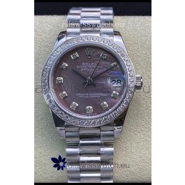Rolex Datejust 178384 31MM Swiss Replica in 904L Steel in Grey Dial - 1:1 Mirror Replica