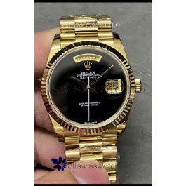 Rolex Day Date Presidential 18K Yellow Gold Watch 36MM - Black Dial 1:1 Mirror Quality