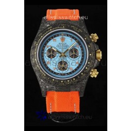 Rolex Daytona Super Clone Watch in Blue Dial Black Carbon Casing 1:1 Mirror Replica