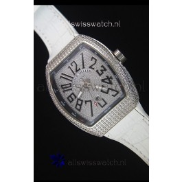 Franck Muller Vanguard Swiss Replica Watch in Diamonds Encrusted Dial