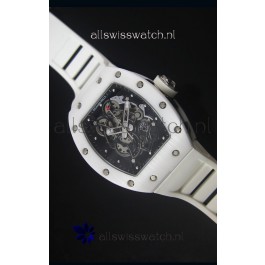 Richard Mille RM055 White Ceramic Case Watch in Black Inner Bezel