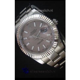 Rolex Datejust II 41MM with Cal.3136 Movement Swiss Replica Watch in Grey Dial Stick Markers 
