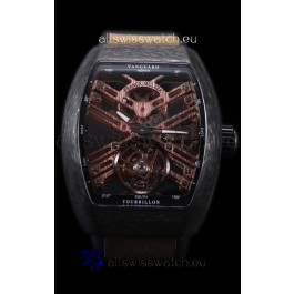 Franck Muller Vanguard Skeleton Tourbillon Black Carbon Swiss Replica Watch