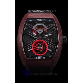 Franck Muller Vanguard Skeleton Tourbillon Red Carbon Swiss Replica Watch