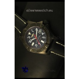 Breitling Seawolf PVD Coated Swiss Watch in Black Strap