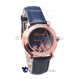 Chopard Happy Sport Star Shaped Diamonds Swiss Rose Gold Watch 