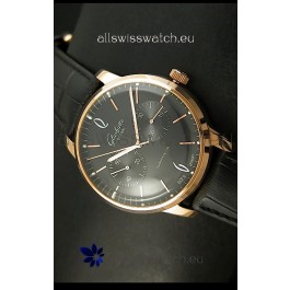 Glashuette Senator Japanese Replica Watch in 18K Pink Gold Case