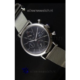 IWC Portofino Chronograph Swiss Watch in Mesh Strap Black Dial 