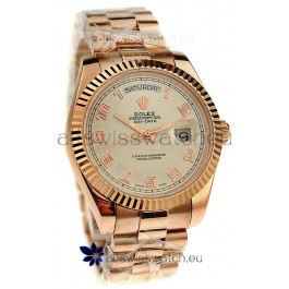 Rolex Day Date Pink Gold Swiss Replica Watch