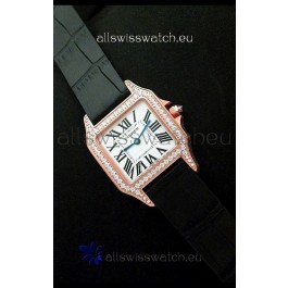 Cartier Santos Dumont Japanese Replica Watch in Pink Gold Casing