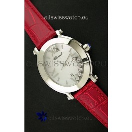 Chopard Happy Sport Ladies Japanese Replica Watch in Red Strap