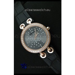 Chopard Xtravaganza Ladies Ladies Japanese Replica Rose Gold Watch in Grey Dial 