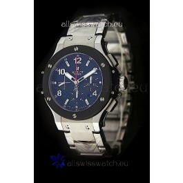 Hublot Big Bang Swiss Replica Watch in Steel Strap Ceramic Bezel