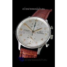 IWC Portuguese Chronograph Swiss Replica Watch in White Dial