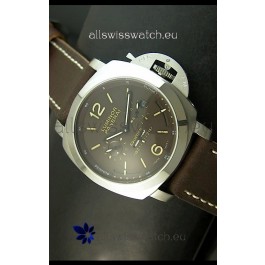 Panerai PAM365 L’Astronomo Luminor 1950 GMT Equation of Time Watch Brown Dial Steel