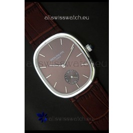 Patek Philippe Mens Golden Elipse Japanese Watch in Brown Dial