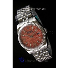 Rolex Datejust Mens Japanese Replica Watch in Orange Dial