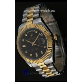 Rolex Datejust Japanese Replica Two Tone Yellow Gold Watch 