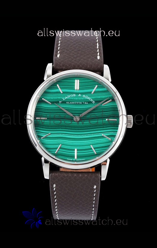 A.Lange & Sohne Saxonia Thin Swiss Replica Watch Steel Case Green Dial