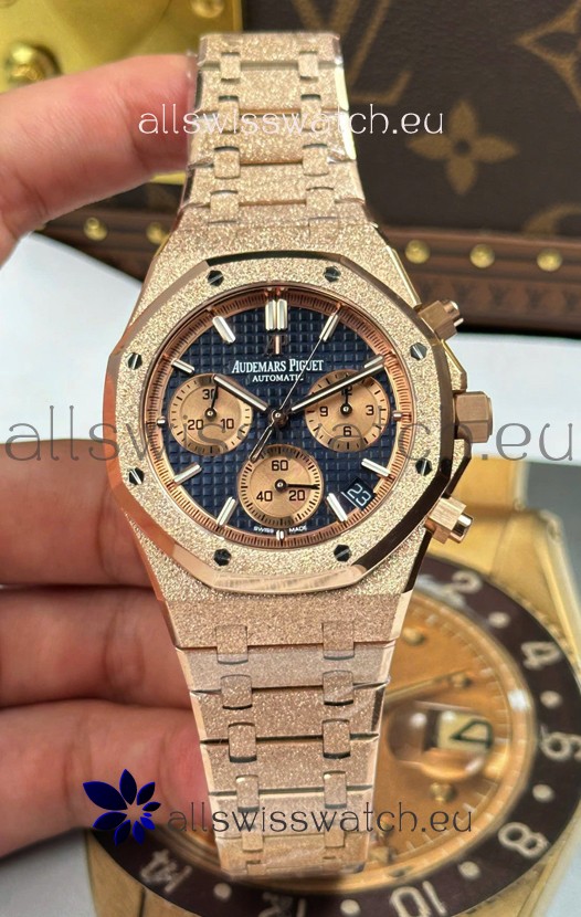 Audemars Piguet Royal Oak Chronograph 26240BA Frosted Rose Gold Super Clone Watch 