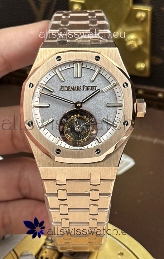 Audemars Piguet Royal Oak 26730OR Flying Tourbillon 41mm in 904L Rose Gold with Grey Dial