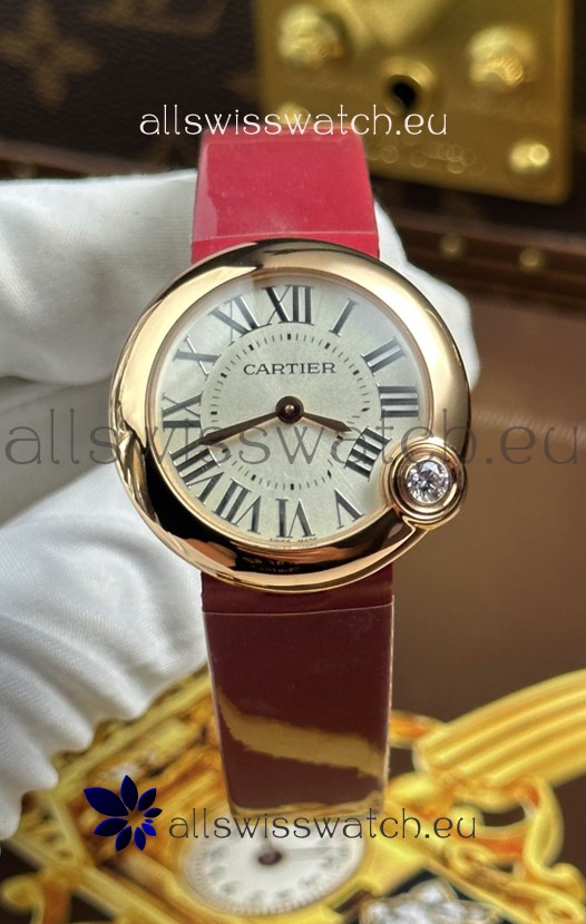 Ballon Blanc De Cartier Swiss Quartz Replica Watch in Rose Gold Casing