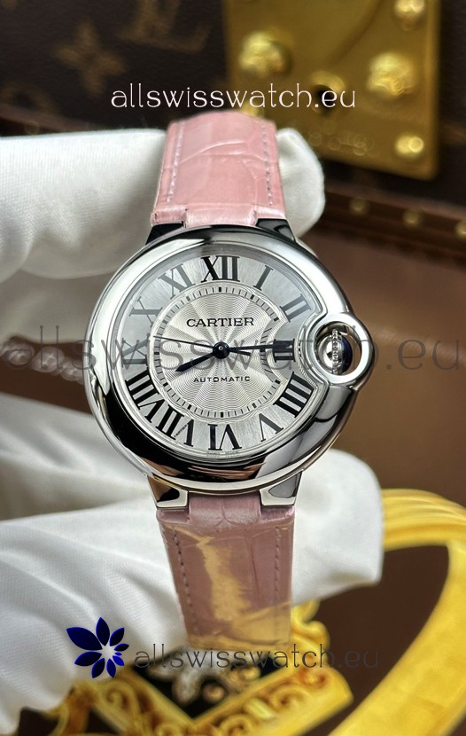Ballon De Cartier Swiss Automatic 1:1 Mirror Quality 33MM in Pink Strap