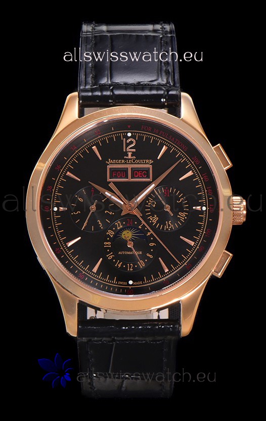 Jaeger LeCoultre Master Control Chronograph Calendar Rose Gold Swiss Replica Watch 