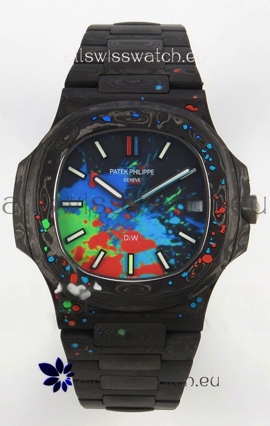 Patek Philippe Nautilus 5711 DiW Motley Carbon Dial 1:1 Mirror Swiss Replica Watch